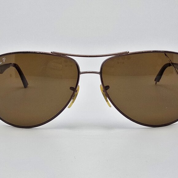 Ray-Ban RB8313 014/N6 Carbon Fiber Frame Polarized P3+ Brown Aviator Sunglasses - Picture 2 of 16